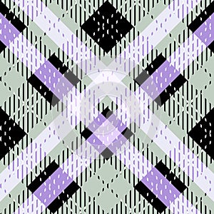 Blue, black and white Scottish Tartan Plaid Seamless Pattern