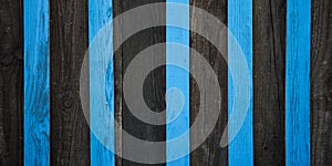 Blue and black wooden wall striped background of wood texture plank