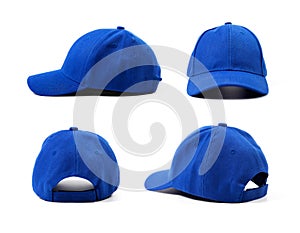 blue blank cap isolated on white