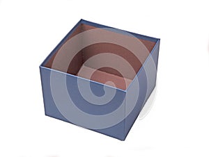 Blue blank cardboard box isolated on white background