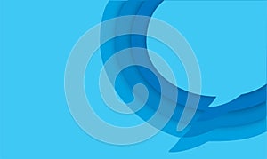 Blue blank speech bubble on blue background. vector illustration