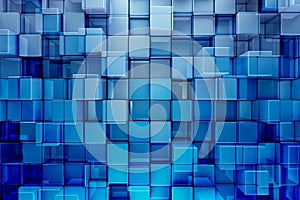 Blue blocks or cubes abstract background