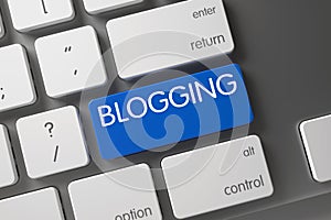 Blue Blogging Button on Keyboard. 3D. photo