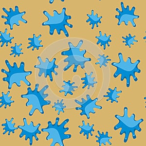 Blue blot cartoon seamless pattern 618
