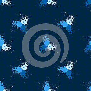 Blue blot seamless background. Vector