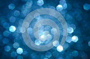 Blue blurred abstract background with bokeh circles