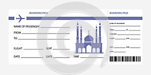 Blue boarding pass