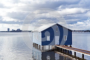 Blue Boat House - The Crawley Edge Boatshed located on the Swan River at Crawley in Perth, WA