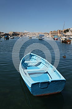 Blue Boat in Kalkara Creek