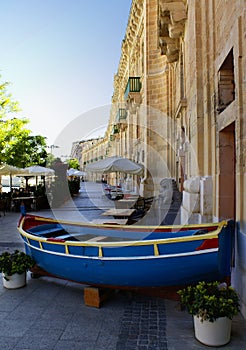 Blue boat in malta photo