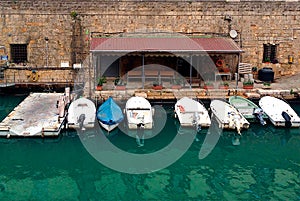 The blue boats parking photo