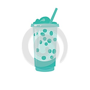 Blue boba or boba mutiara, blue tapioca pearls icon, boba milk tea drink