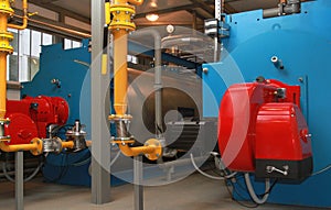 Blue boilers and red gas burners