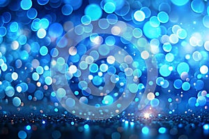 Blue bokeh background created by neon lights. 3d rendering photo