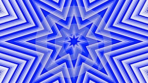 Blue bold octagonal star simple flat geometric on white background loop. Starry radio waves endless creative animation. Stars