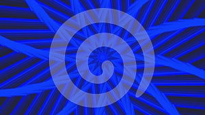 Blue bold spin octagonal star simple flat geometric on dark grey black background loop. Starry spinning radio waves endless