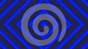 Blue bold square simple flat geometric on dark grey black background loop. Quadratic radio waves endless creative animation.