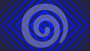 Blue bold square simple flat geometric on dark grey black background loop. Quadratic radio waves endless creative animation.