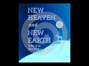 Blue Book with Text "NEW HEAVEN and NEW EARTH" photo