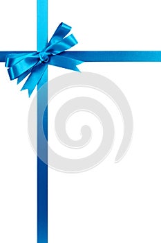 Blue bow gift ribbon tall vertical