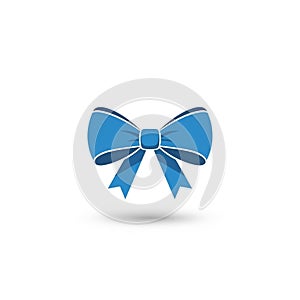Blue bow illustration on a white