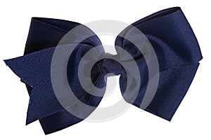 Blue bow, isolated on white background
