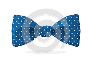 Blue bow tie with print a polka dots