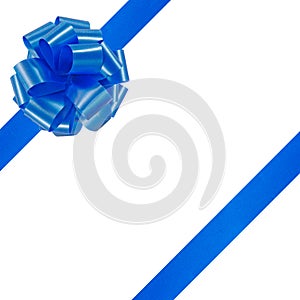 Blue bow on a white background