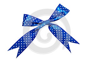 Blue bow  white polka dots. For designers