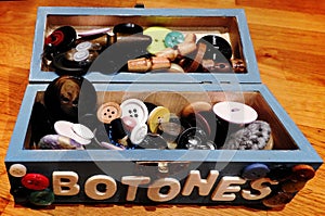 Box for clothes buttons photo