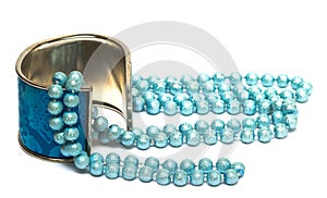 Blue bracelet with beads
