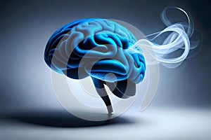 Blue brain or artificial intelligence concept