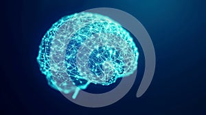 Blue brain network digital intelligence connectivity visualizing complex neural pathways within digital brain