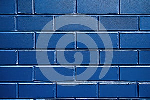 Blue brick wall with modern texture and clean pattern
