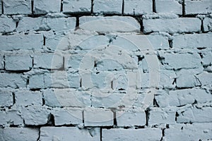 Blue Brick Wall with peeling paint background texture