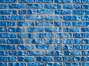 Blue brickwall background. photo