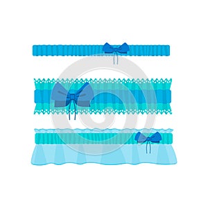 Blue bridal garters vector