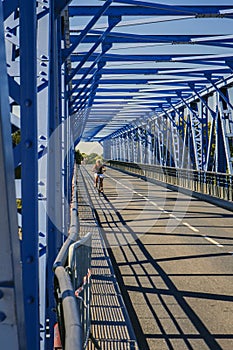 A blue bridge over the Loire.