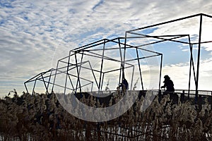 The blue bridge: a pedestrian / bicycle / horse bridge