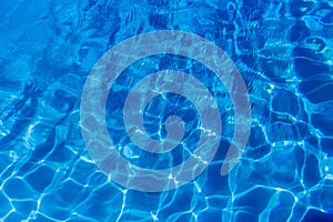 Blue and bright ripple water and surface in swimming pool , Beau