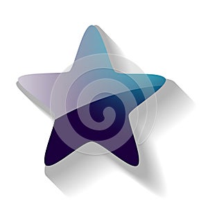 Blue bright star icon logo for business  investment winnig success company vector photo