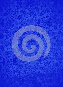 Blue Brocade Leaf Background