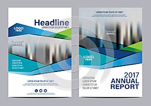 Blue Brochure Annual Report Flyer design template.