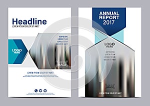 Blue Brochure Annual Report Flyer design template.