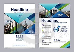 Blue Brochure Annual Report Flyer design template.