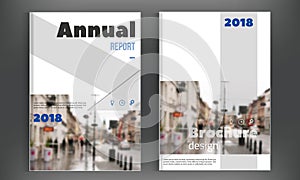 Blue Brochure cover design template. Annual Report layout, Flyer Leaflet Presentation. Modern simple clean background