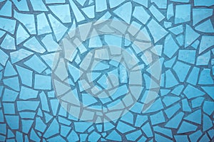 Blue broken ceramic tile mosaic background