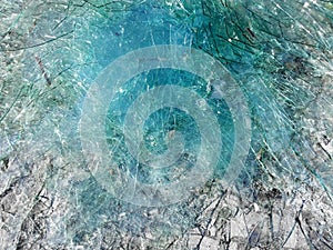 Blue broken glass background