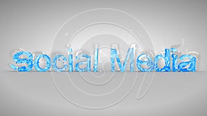 Blue broken Social Media words