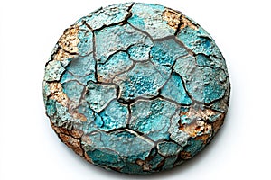 Blue and brown rock with a cracked surface
